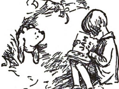 Peter Plys fylder 100 år juleaften 2025. Credit: Ernest Howard Shepard from Winnie-the-Pooh (1926), by A A Milne, Creative Commons