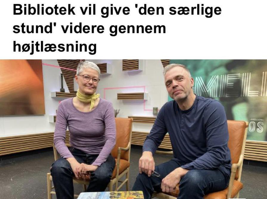 Højtlæsning - vi var i TV2B forleden og fortælle om vores højtlæsningstirsdage